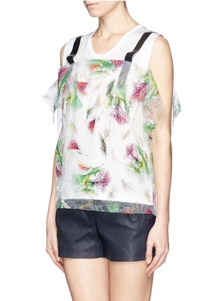 Front View - Click To Enlarge - TOGA ARCHIVES - Floral print sheer overlay jersey top