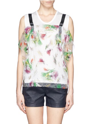 Main View - Click To Enlarge - TOGA ARCHIVES - Floral print sheer overlay jersey top