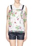 Main View - Click To Enlarge - TOGA ARCHIVES - Floral print sheer overlay jersey top