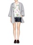 Figure View - Click To Enlarge - TOGA ARCHIVES - Floral print sheer overlay jersey top