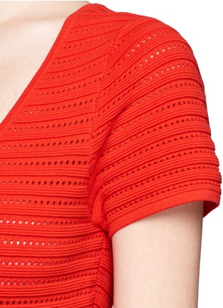Detail View - Click To Enlarge - SANDRO - 'Rififi' perforated knit dress
