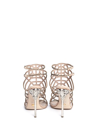 Back View - Click To Enlarge - SERGIO ROSSI - Puzzle rhinestone strappy sandals
