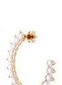 Detail View - Click To Enlarge - TASAKI - 'Danger Tribe' Akoya pearl stud hoop earrings