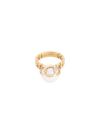 Main View - Click To Enlarge - TASAKI - 'Stretched' freshwater pearl 18k yellow gold chain effect ring