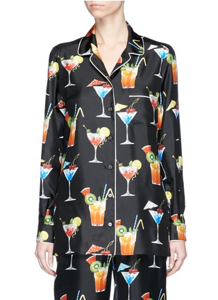 Main View - Click To Enlarge - - - Cocktail print silk pyjama shirt