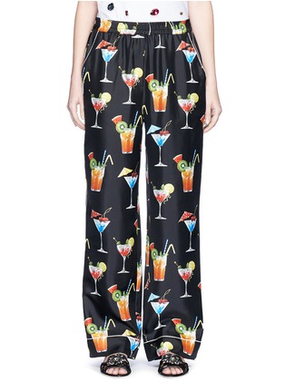 Main View - Click To Enlarge - - - Cocktail print silk pyjama pants