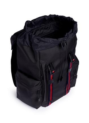  - GUCCI - Web stripe tech canvas backpack