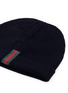 Detail View - Click To Enlarge - GUCCI - Web stripe wool beanie