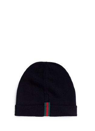 Main View - Click To Enlarge - GUCCI - Web stripe wool beanie