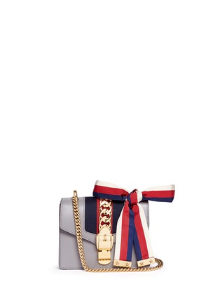 Main View - Click To Enlarge - GUCCI - 'Sylvie' mini chain web leather crossbody bag