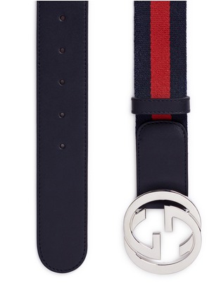 Detail View - Click To Enlarge - GUCCI - Logo plate webbing belt