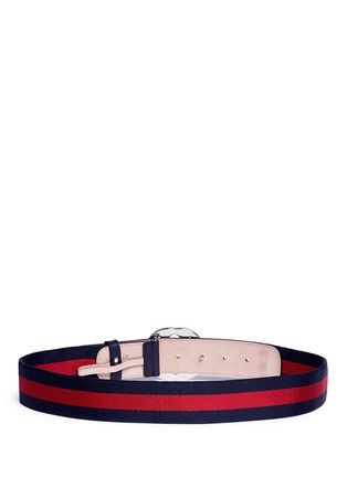 Back View - Click To Enlarge - GUCCI - Logo plate webbing belt