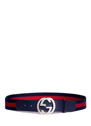 Main View - Click To Enlarge - GUCCI - Logo plate webbing belt