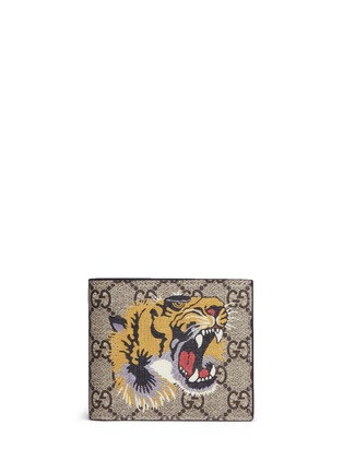 Main View - Click To Enlarge - GUCCI - Tiger print canvas bifold wallet
