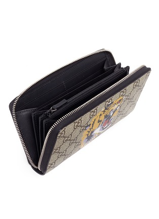 Detail View - Click To Enlarge - GUCCI - Tiger print GG Supreme canvas continental wallet