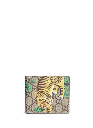 Main View - Click To Enlarge - GUCCI - Bengal tiger print GG Supreme canvas bifold wallet
