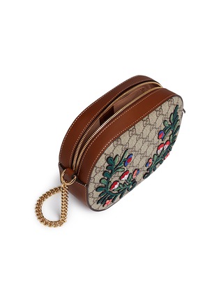  - GUCCI - 'Linea A' small floral embroidered GG Supreme crossbody bag