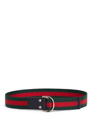 Main View - Click To Enlarge - GUCCI - D-ring stripe webbing belt