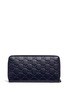Figure View - Click To Enlarge - GUCCI - Debossed logo leather continental wallet