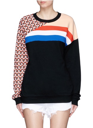 Main View - Click To Enlarge - P.E NATION - 'Half Pipe' mixed stripe print French terry sweatshirt