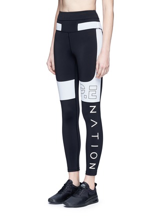 Front View - Click To Enlarge - P.E NATION - 'Roll Out' colourblock performance leggings