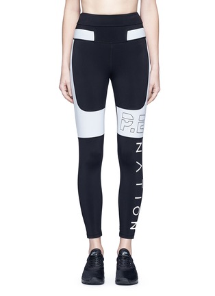 Main View - Click To Enlarge - P.E NATION - 'Roll Out' colourblock performance leggings