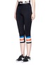 Front View - Click To Enlarge - P.E NATION - 'The Scoop' stripe print performance 3/4 leggings