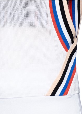Detail View - Click To Enlarge - P.E NATION - 'Off Racing' stripe cotton mesh tank top