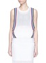 Main View - Click To Enlarge - P.E NATION - 'Off Racing' stripe cotton mesh tank top