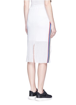 Back View - Click To Enlarge - P.E NATION - 'Off Racing' stripe cotton mesh skirt
