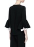 Back View - Click To Enlarge - MACGRAW - 'Éclair' guipure lace cuff crepe top