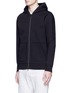 Front View - Click To Enlarge - 73176 - Triple stripe embroidered zip hoodie