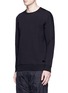 Front View - Click To Enlarge - 73176 - Triple stripe embroidered bonded sweatshirt