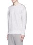 Front View - Click To Enlarge - 73176 - Triple stripe embroidered bonded sweatshirt