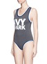 Front View - Click To Enlarge - TOPSHOP - Logo print sleeveless bodysuit