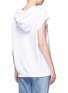 Back View - Click To Enlarge - TOPSHOP - Textured logo sleeveless French terry hoodie