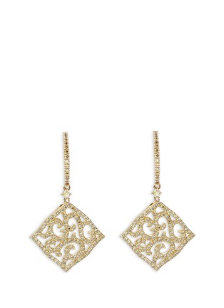 Main View - Click To Enlarge - ETERNAMÉ - 'Noor' diamond pavé 18k gold earrings