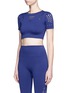 Front View - Click To Enlarge - TOPSHOP - Keyhole cutout performance cropped top