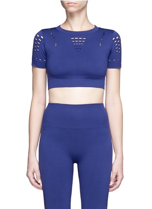 Main View - Click To Enlarge - TOPSHOP - Keyhole cutout performance cropped top