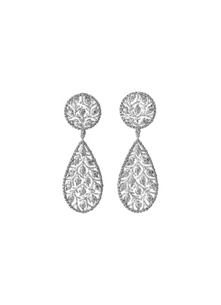 Main View - Click To Enlarge - BUCCELLATI - 'Ramage' diamond 18k gold drop earrings