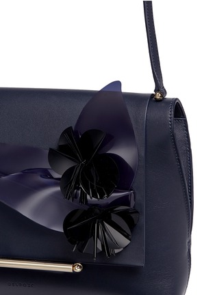 Detail View - Click To Enlarge - DELPOZO - 'Bo' floral appliqué leather shoulder bag