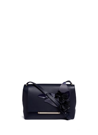 Main View - Click To Enlarge - DELPOZO - 'Bo' floral appliqué leather shoulder bag