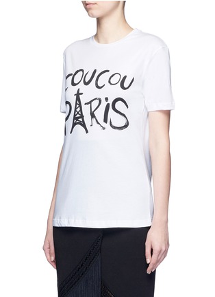 Front View - Click To Enlarge - ÊTRE CÉCILE - 'Coucou Paris' slogan print jersey T-shirt