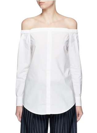 Main View - Click To Enlarge - EQUIPMENT - 'Gretchen' off-shoulder cotton poplin shirt