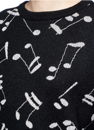 Detail View - Click To Enlarge - SAINT LAURENT - Musical note intarsia mohair blend sweater