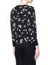 Back View - Click To Enlarge - SAINT LAURENT - Musical note intarsia mohair blend sweater