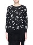 Main View - Click To Enlarge - SAINT LAURENT - Musical note intarsia mohair blend sweater