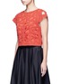 Front View - Click To Enlarge - ALICE & OLIVIA - Bead embellished floral cropped top