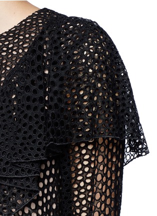 Detail View - Click To Enlarge - LANVIN - Eyelet broderie anglaise ruffle top
