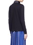 Back View - Click To Enlarge - MONCLER - Ruffle hem jersey combo down zip jacket